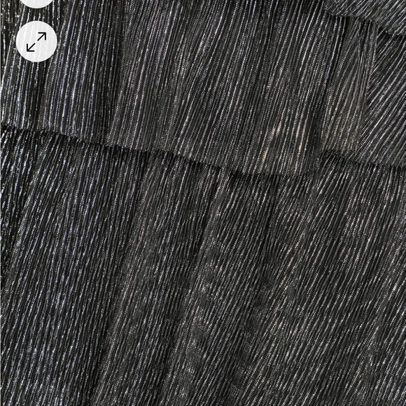 NWT Glowing Gorgeous Silver Metallic Tiered Mini Dress - Picture 4 of 7